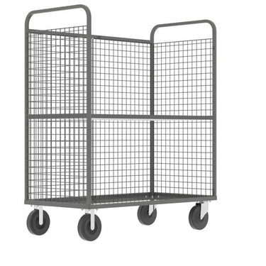 Valley Craft Cage Cart - Stock Picking, 3-Sided, (1) Adjustable Shelf, 57